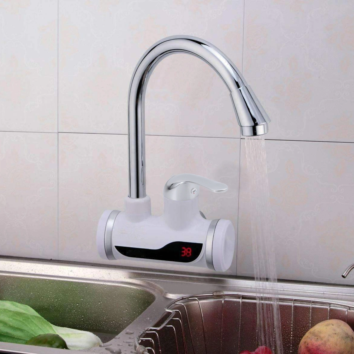Kitchen Cold And Hot Faucet Mixing Water Handle Basin Faucet - Type G (Silver)