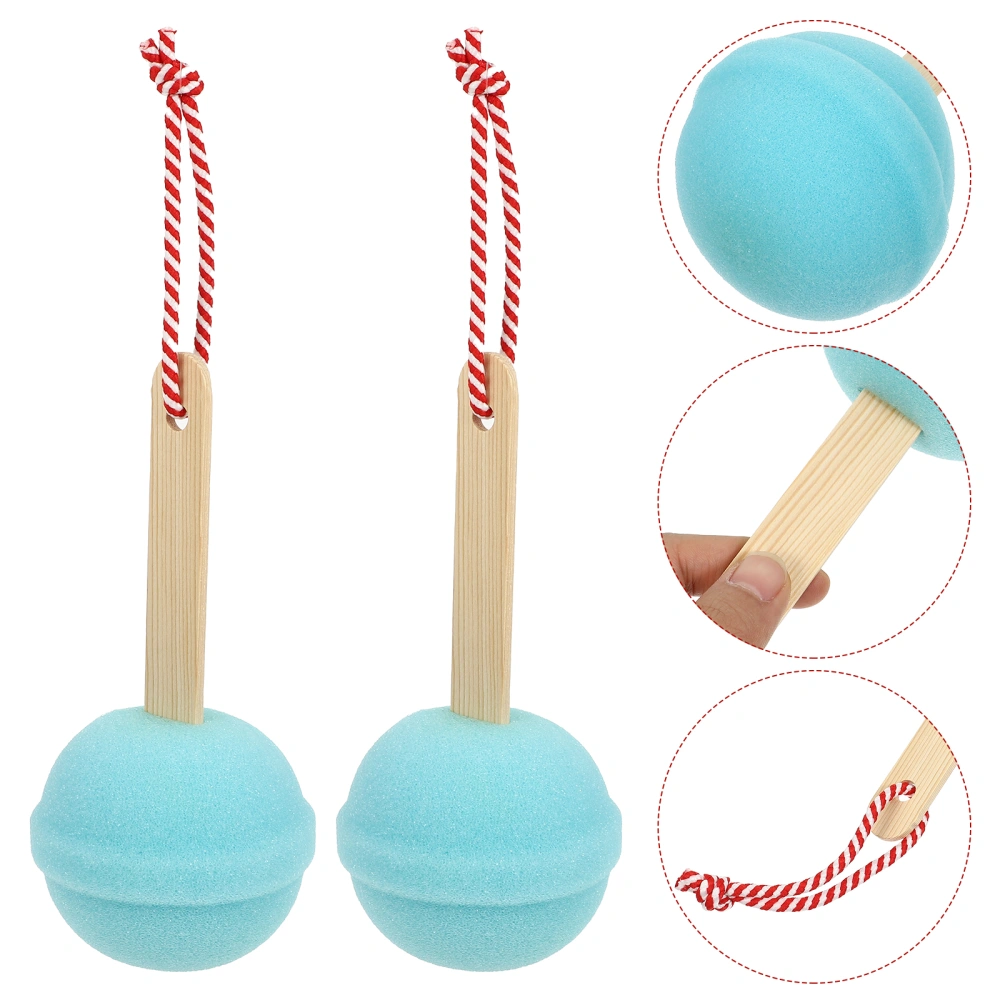 2pcs Lollipop Shaped Exfoliating Shower Body Sponge Scrubber Brush Bath Sponge