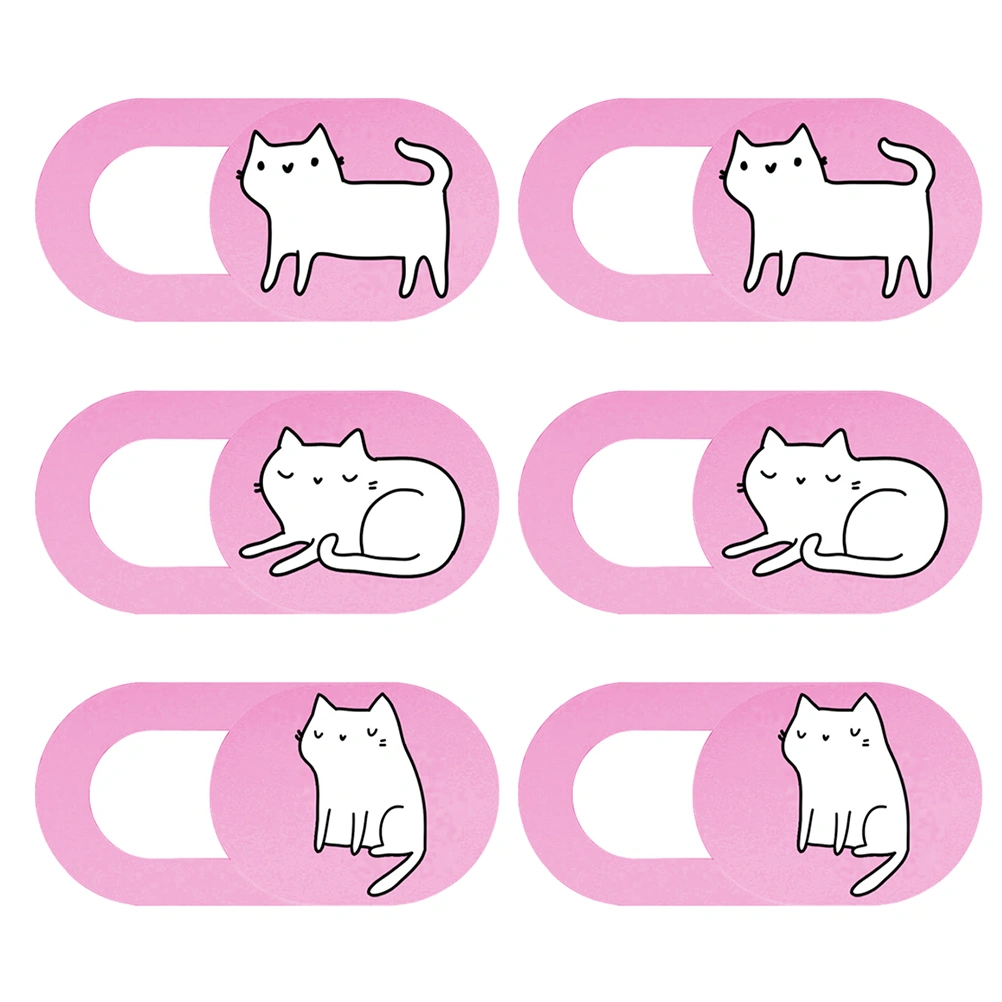 6pcs  Webcam Cover Slide Ultra-Thin Web Camera Cover Cartoon Cat Cam Covers