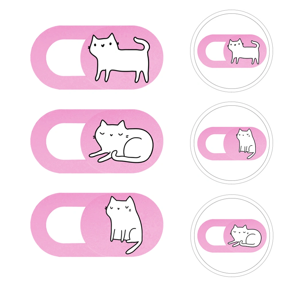 6pcs  Webcam Cover Slide Ultra-Thin Web Camera Cover Cartoon Cat Cam Covers