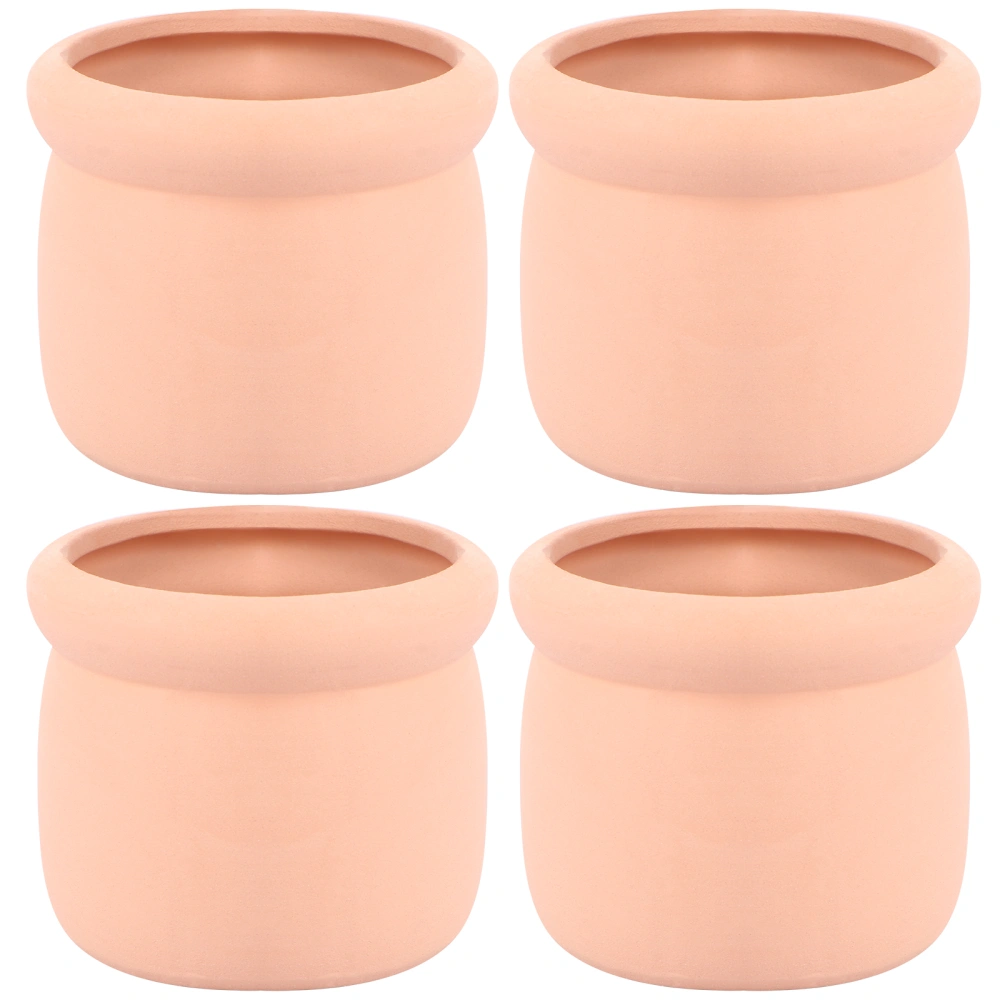 4pcs Round Bowl Succulent Planting Flower Pot Outdoors Succulent Planter