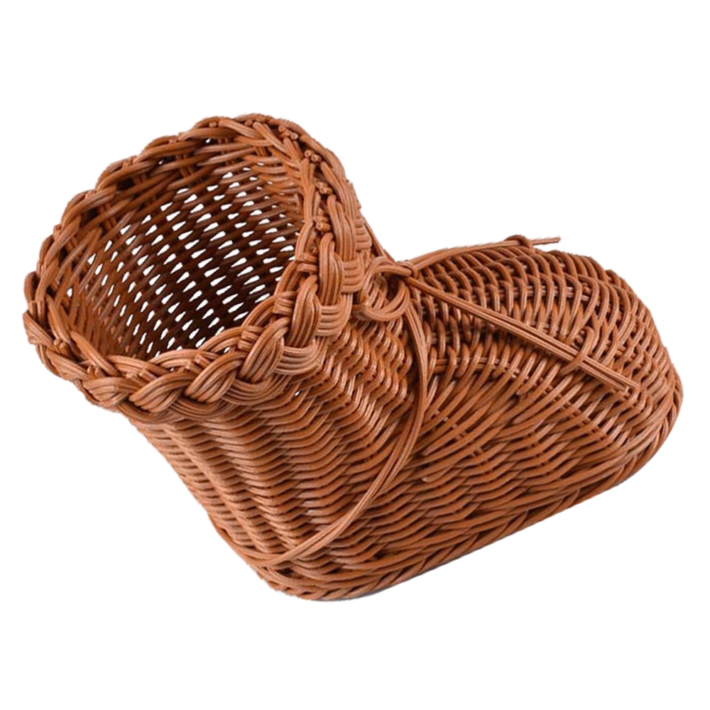 1pc Handwoven Rattan Woven Storage Basket Decorative Flower Container (Brown)