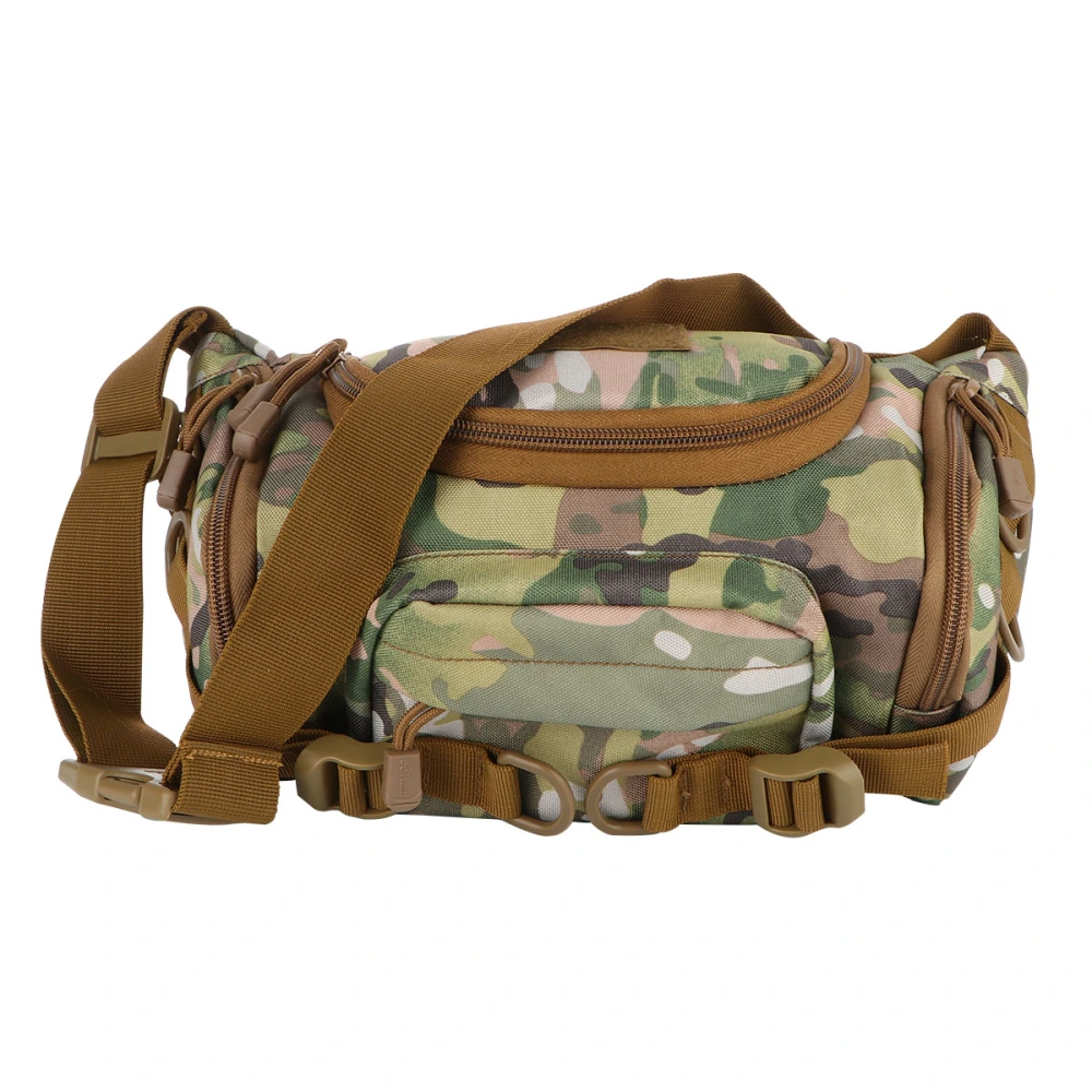 Outdoor Leisure Nylon Chest Bag Multi-function Hanging Tactical Bag Cycling Chest Bag Messenger Waist Bag (CP Camouflage)