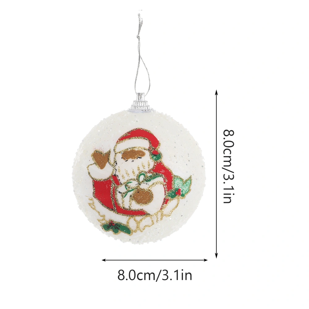 3Pcs Christmas Themed Pattern Foams Balls Decorative Hanging Balls Pendants