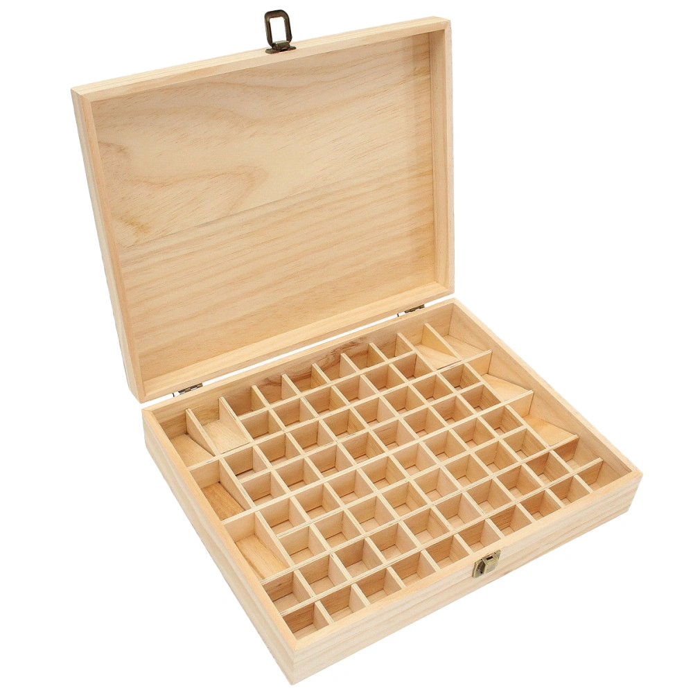 72 Holes Bottle Essential Oil Case Wooden Portable Essential Oil Carry Travel Box Holder Organizer