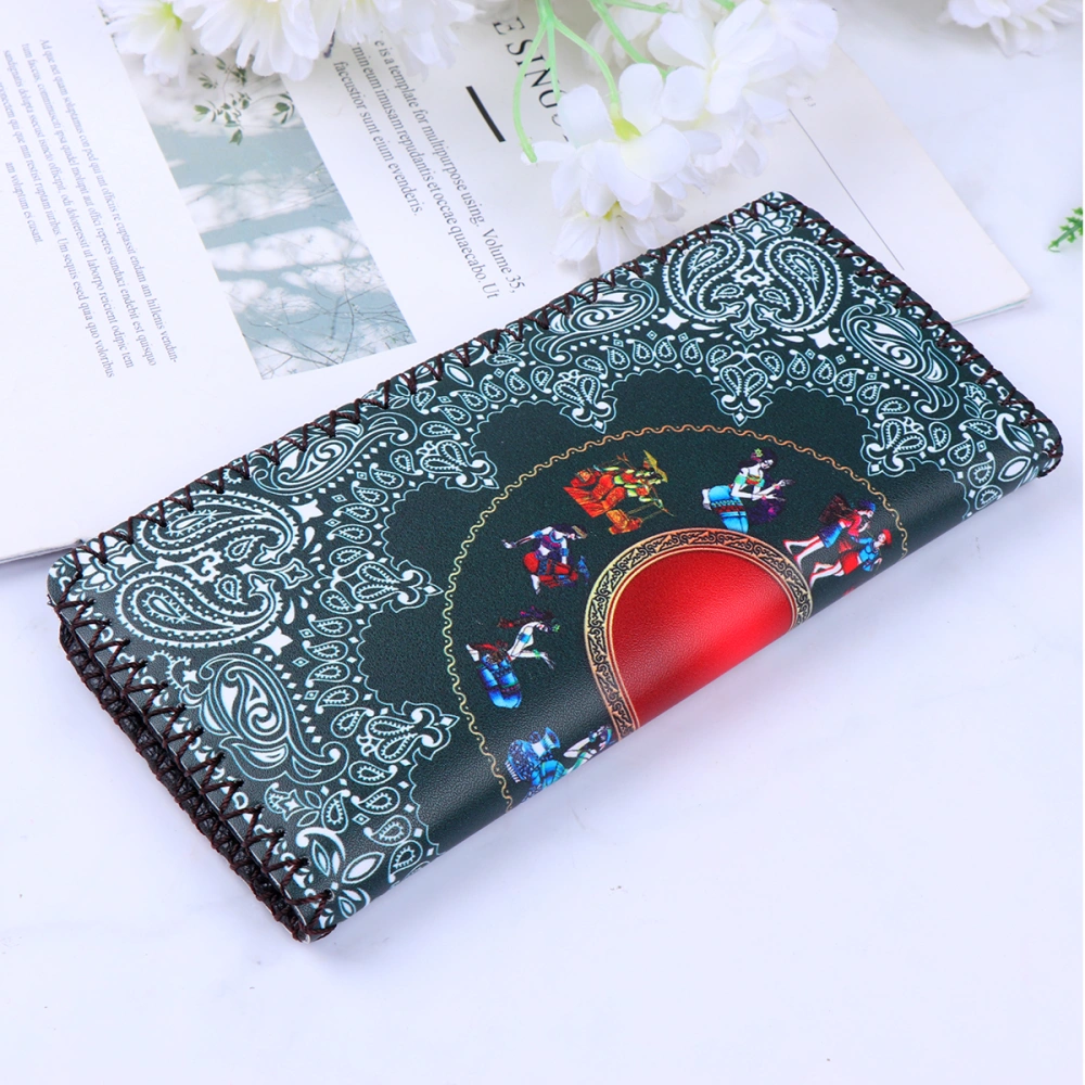 Ethnic Style Purse Women Storage Bag Leather Phone Handbag Wallet Credit Holder (Style 001)