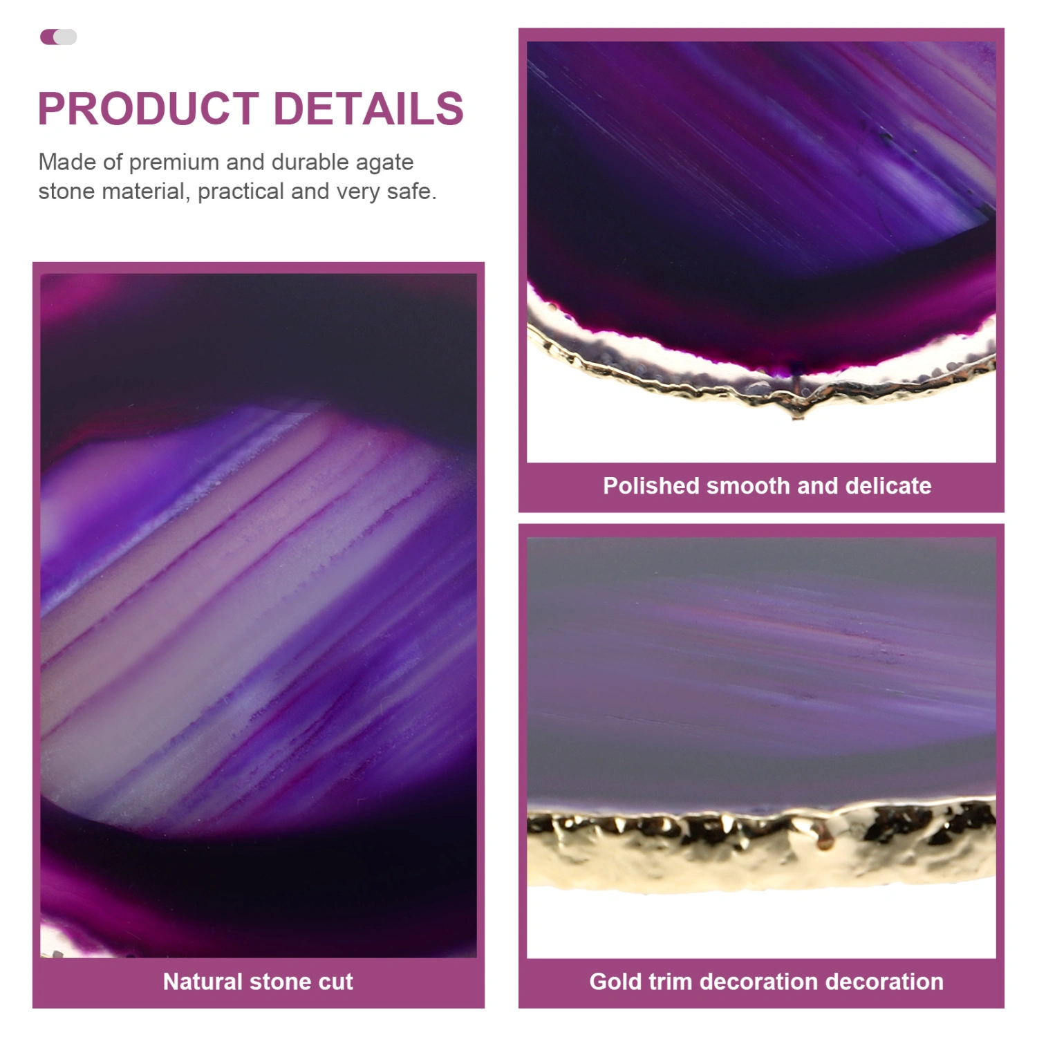 Agate Slice Adornment Natural Stone Cup Mat Anti-scald Cup Cushion Home Decor
