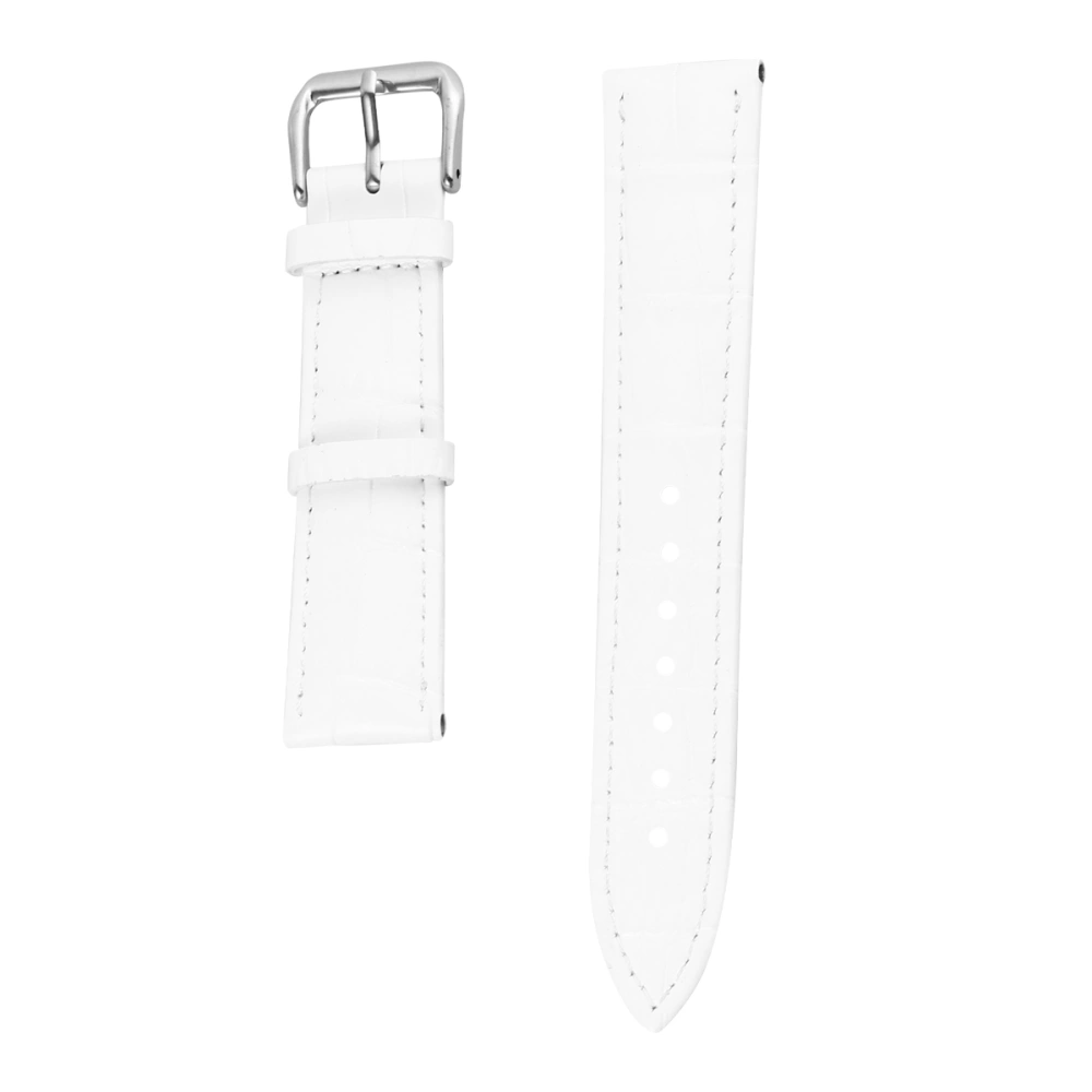 Leather Watch Band Women Watch Band Wrist Watch Band Watch Band Accessories Watch Replacement Band (White 20mm)