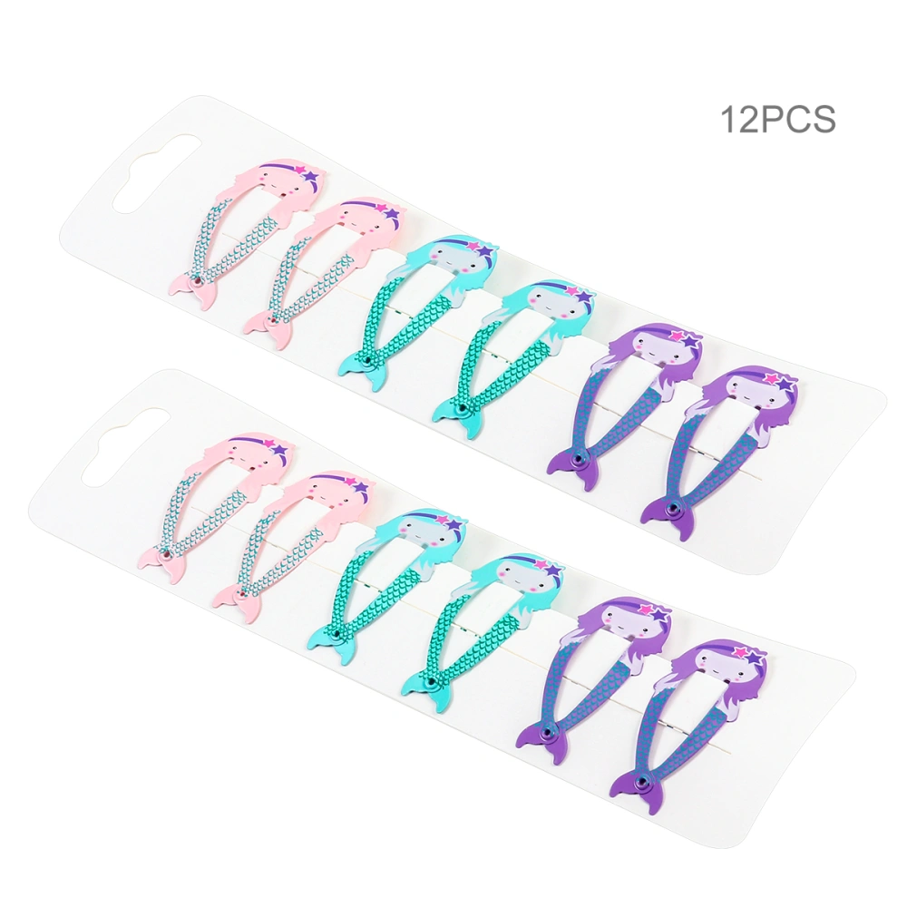 Frcolor 12pcs Lovely Metal Snap Hair Clips Barrettes Hair Accessories for Babies Girls Toddlers Children Kids Teens