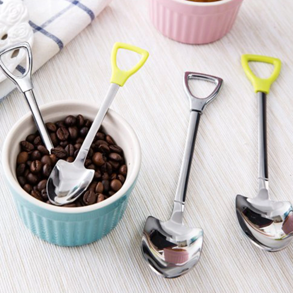 3pcs Spade-Shaped Stirring Spoon Simple Stirring Spoon Small Coffee Stirrer for Store Home Bar (Small Size Green)