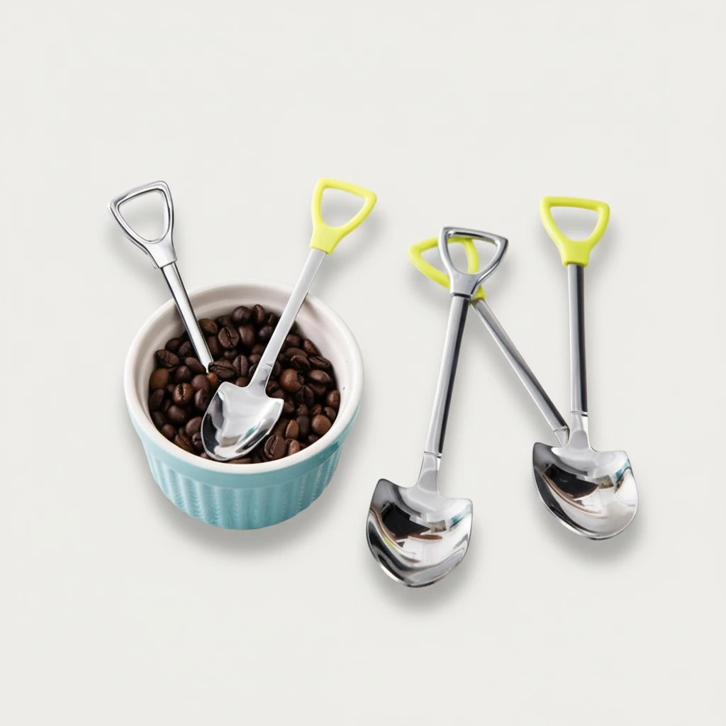 3pcs Spade-Shaped Stirring Spoon Simple Stirring Spoon Small Coffee Stirrer for Store Home Bar (Small Size Green)