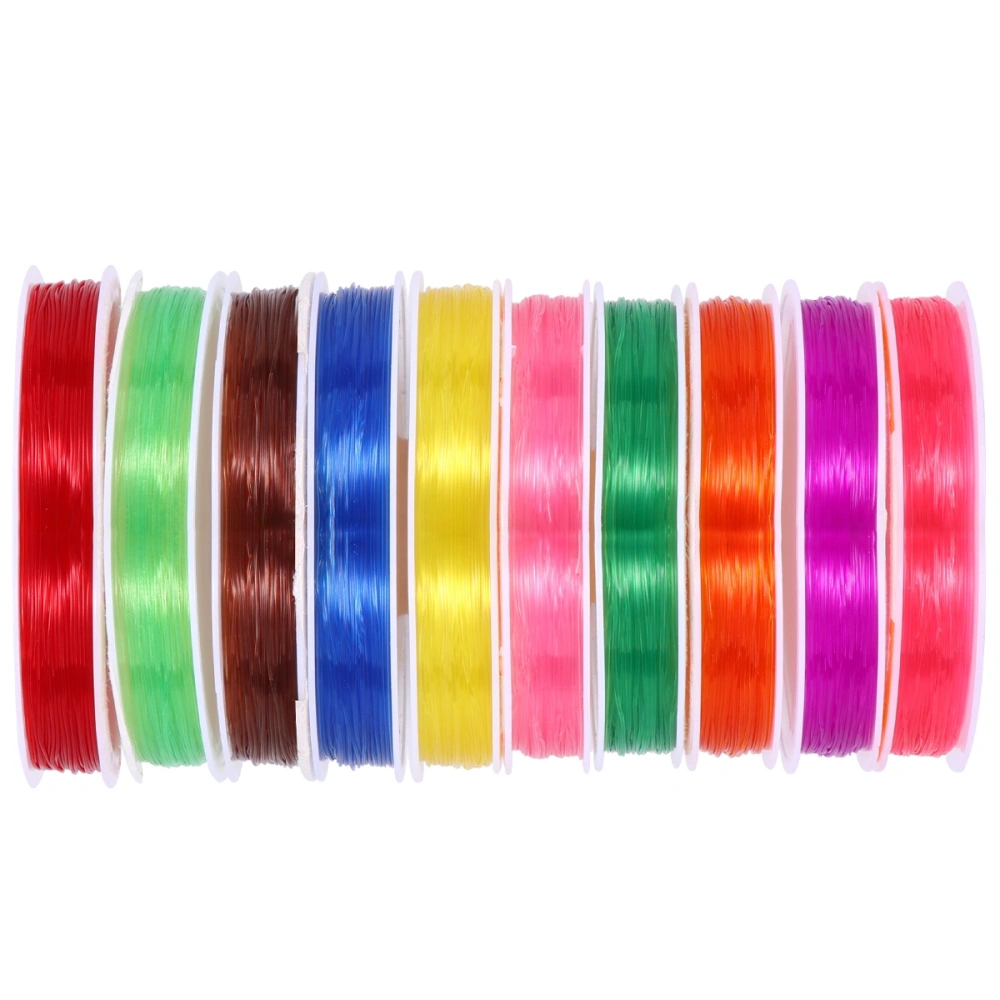 10 Rolls DIY Beading Wires Elastic Jewelry Strings Handmade Craft Thread Bracelet Making Silk for Women Girls Students 0.6