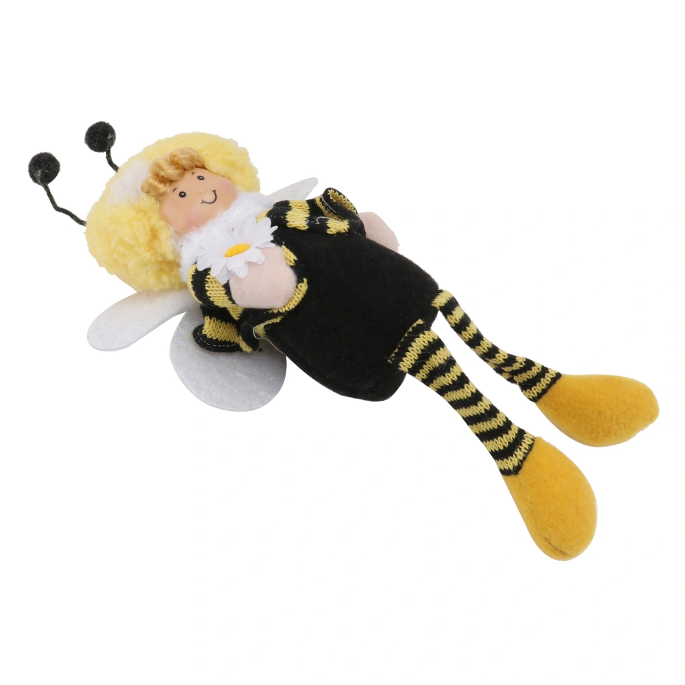 1pc Creative Knitted Plush Toy Lovely Bee Shaped Doll Festival Decor Kid's Toy