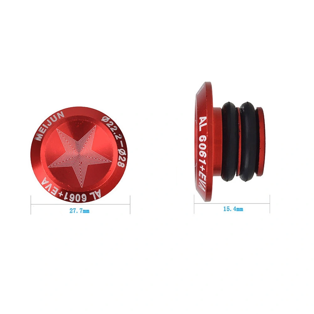 1 Pair Bar End Plugs Aluminum Alloy Handlebar End Caps Bike HandleBar Plugs for Mountain Bike Road Bike MTB BMX (Red)