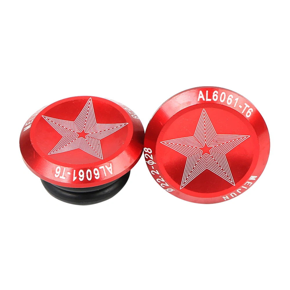 1 Pair Bar End Plugs Aluminum Alloy Handlebar End Caps Bike HandleBar Plugs for Mountain Bike Road Bike MTB BMX (Red)