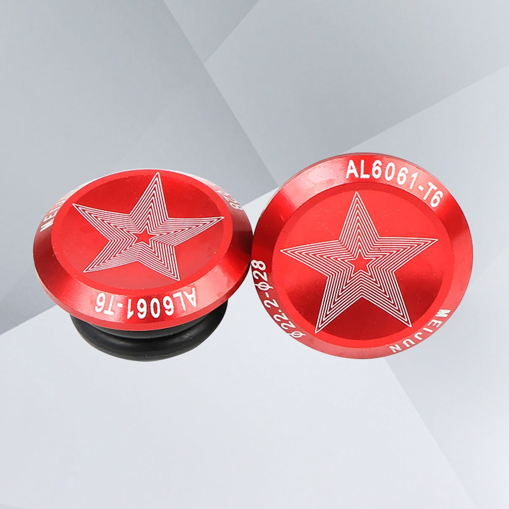 1 Pair Bar End Plugs Aluminum Alloy Handlebar End Caps Bike HandleBar Plugs for Mountain Bike Road Bike MTB BMX (Red)