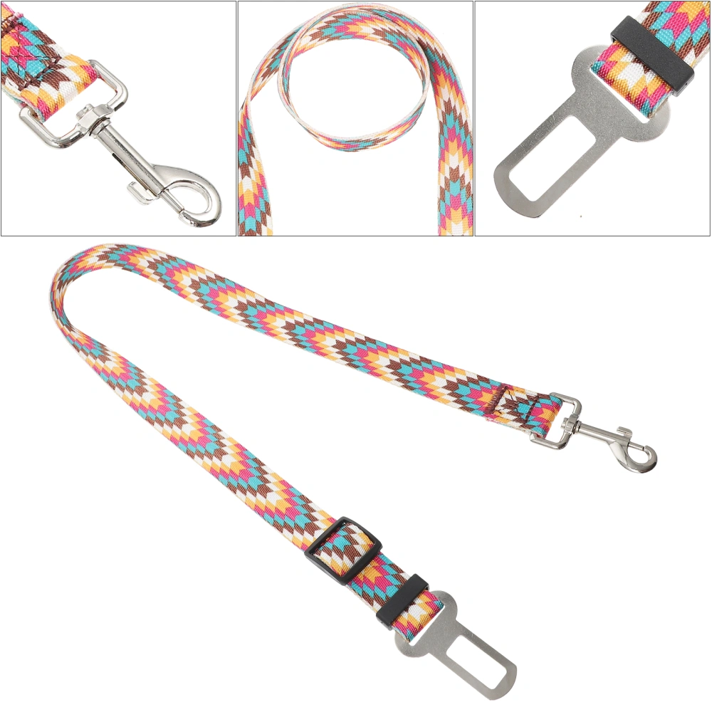 Colored Dog Car Safety Belt Portable Pet Dog Leash Outdoor Dog Pulling Rope