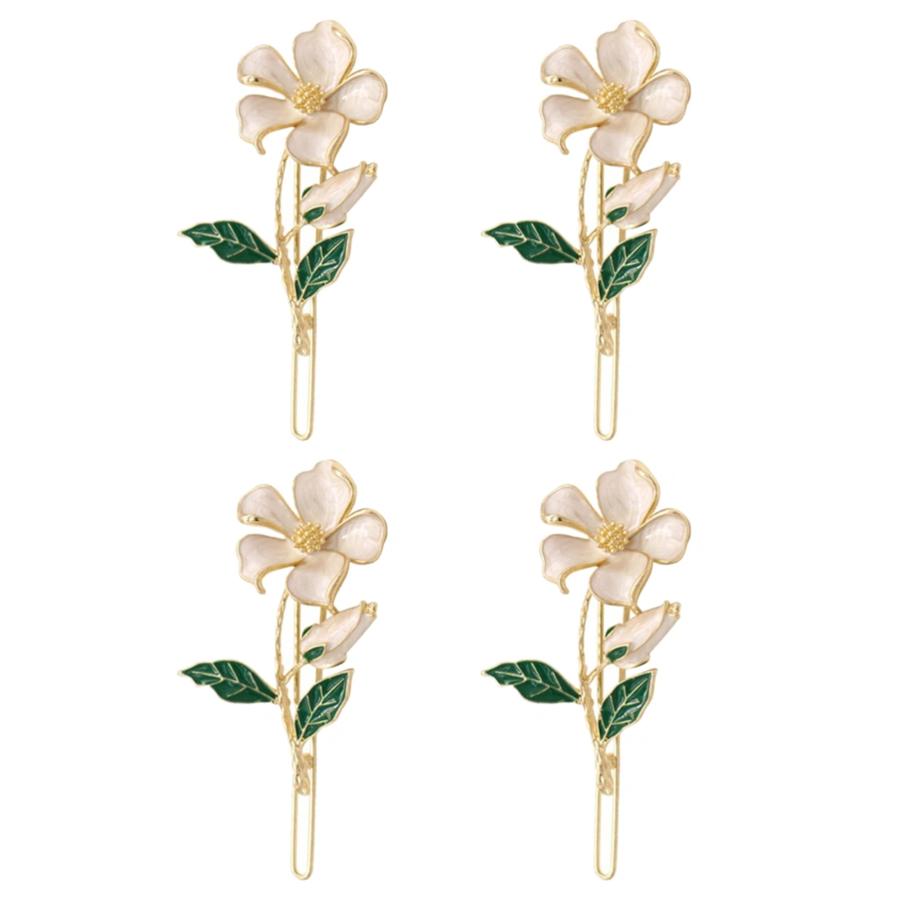 4pcs Exquisite Flower Hairpins Fashion Hair Clips Elegant Hair Barrettes