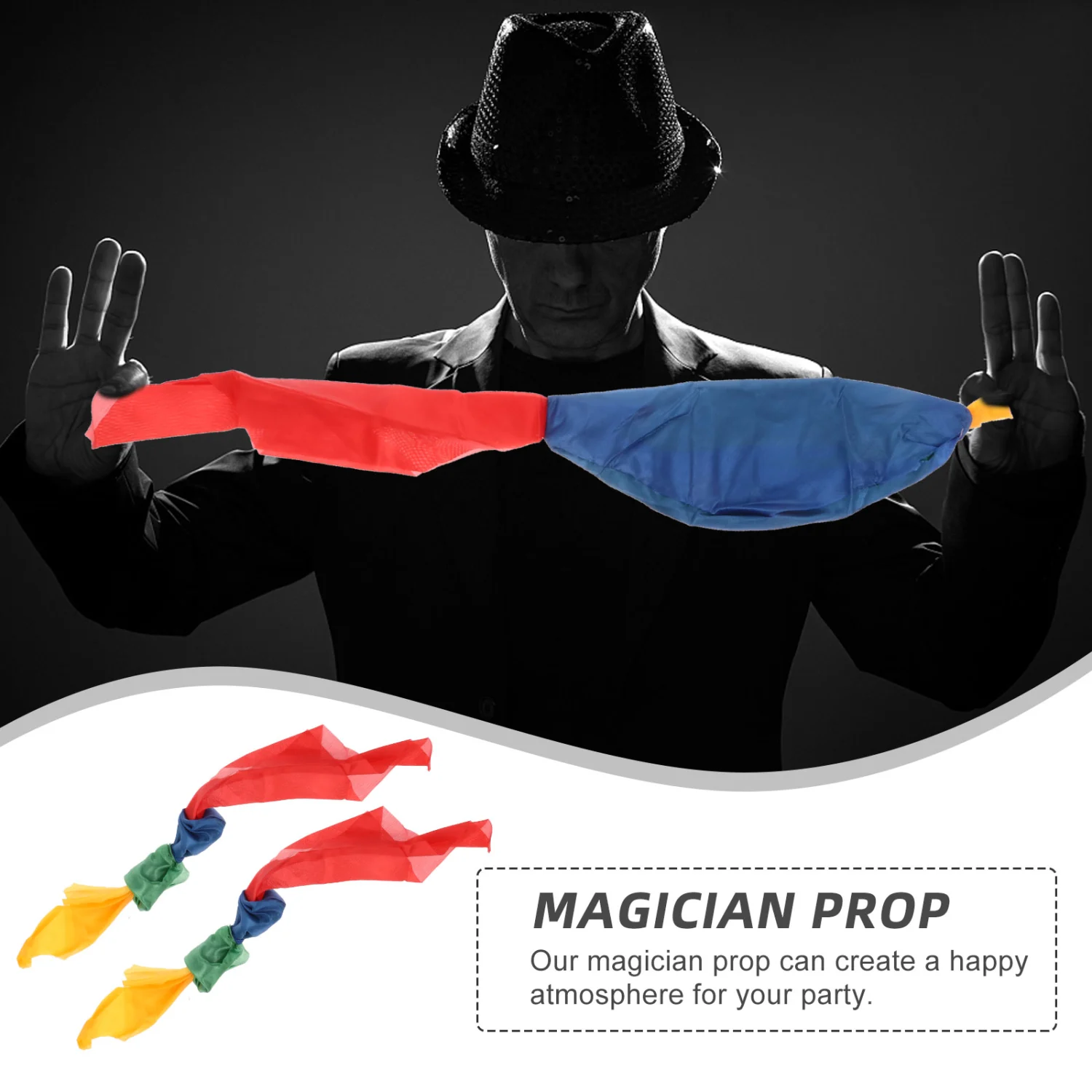 4PCS Colorful Magician Trick Gimmick Scarf Premium Durable Magician Scarf