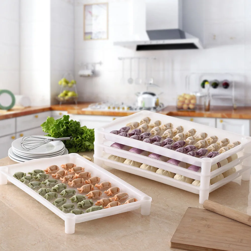 1Pc Household Dumplings Storage Rack Non-stick Dumplings Storage Tray (White)