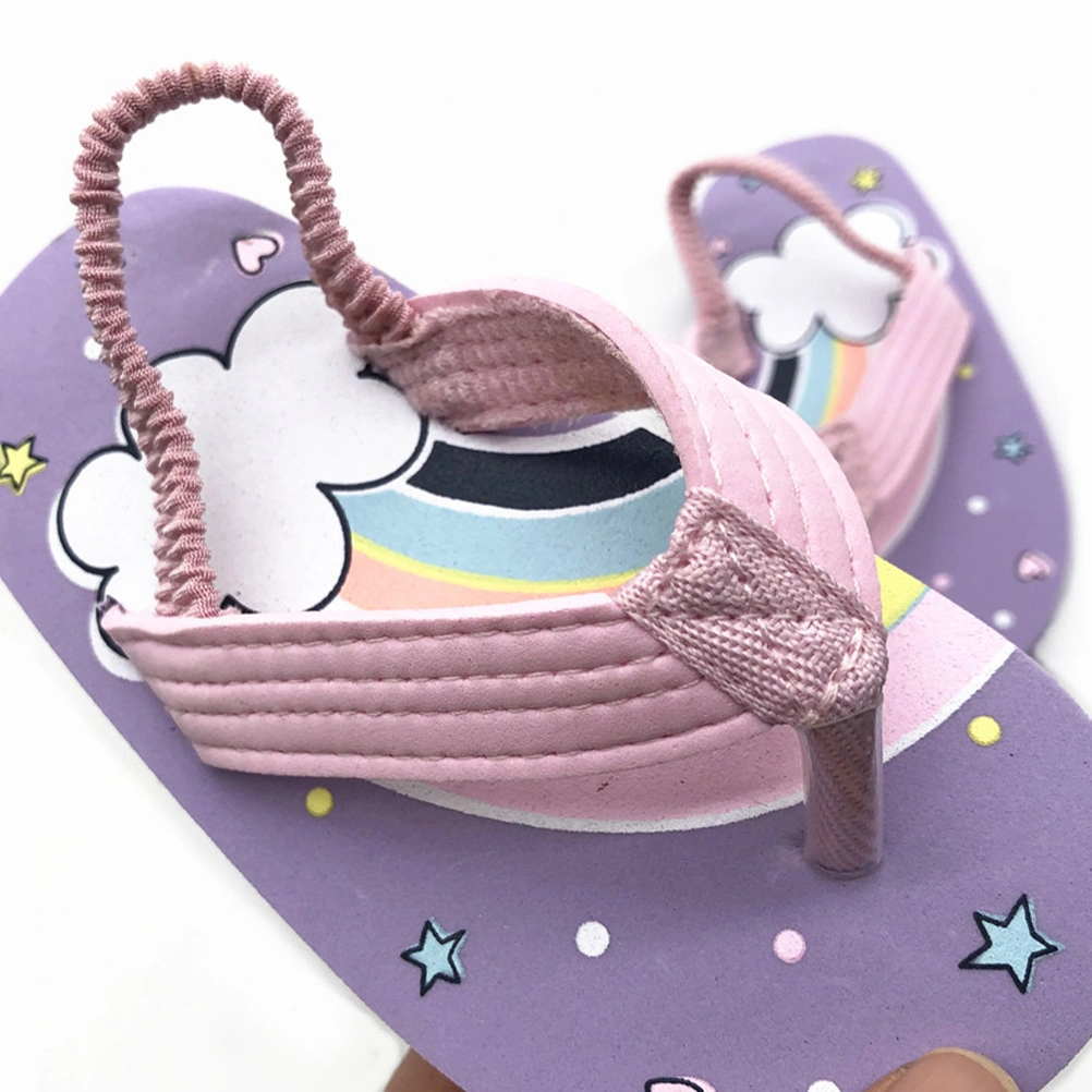 1 Pair Cartoon Flip-flops Anti-slip Beach Sandals Bottom Slippers Casual Beach Shoes for Boys Girls (Violet Size 25 16.5cm Length 10.5US 10UK 27.5EU 4.323Inch)