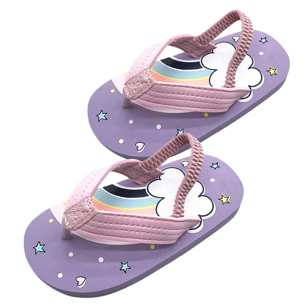 1 Pair Cartoon Flip-flops Anti-slip Beach Sandals Bottom Slippers Casual Beach Shoes for Boys Girls (Violet Size 25 16.5cm Length 10.5US 10UK 27.5EU 4.323Inch)