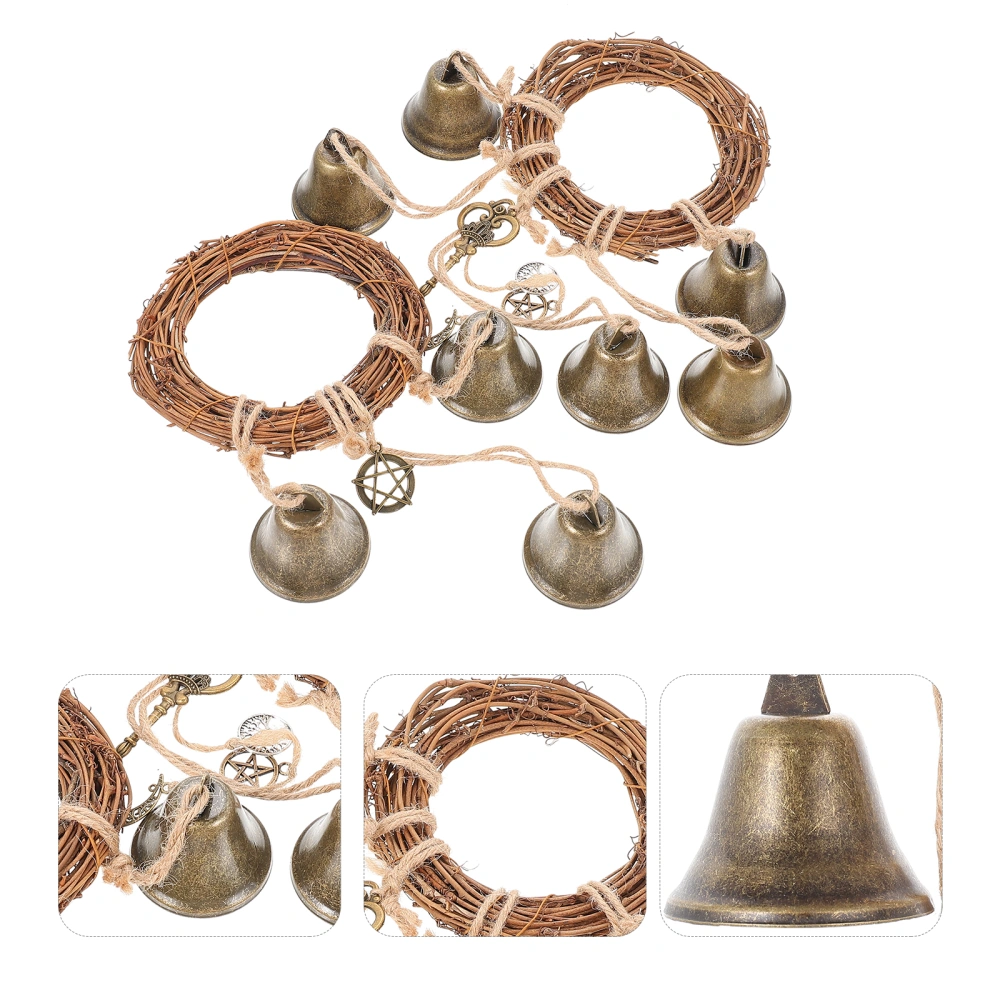 2pcs Rattan Bell Pendants Door Hangers Wind Chimes Door Hanger Wind Bell Ancient Handmade Wind Chimes