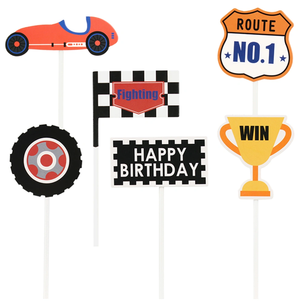 18pcs Racing Car Trophy Cake Topper Birthday Cake Cupcake Dessert Topper Picks Cake Decoration Party Supplies