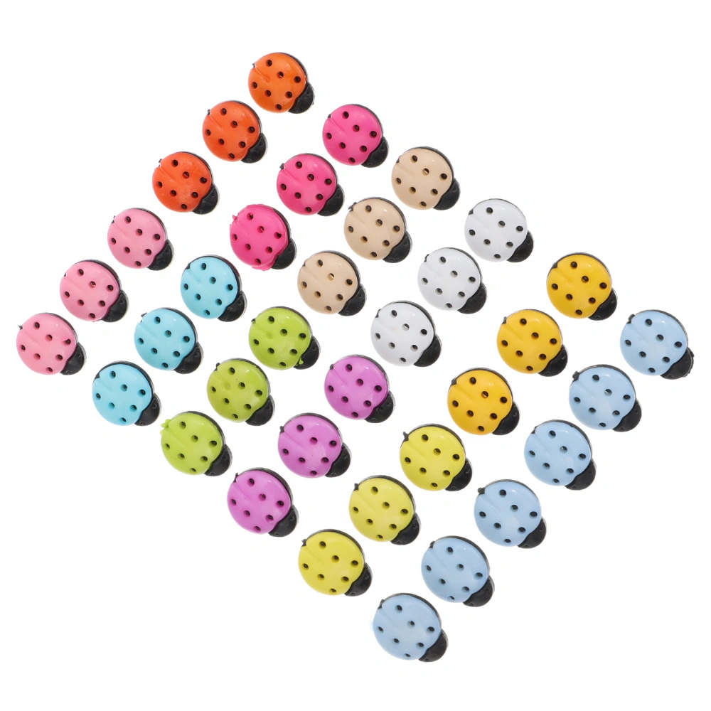 100pcs Creative Cartoon Mixed Buttons Candy Color Buttons Ladybug Buttons