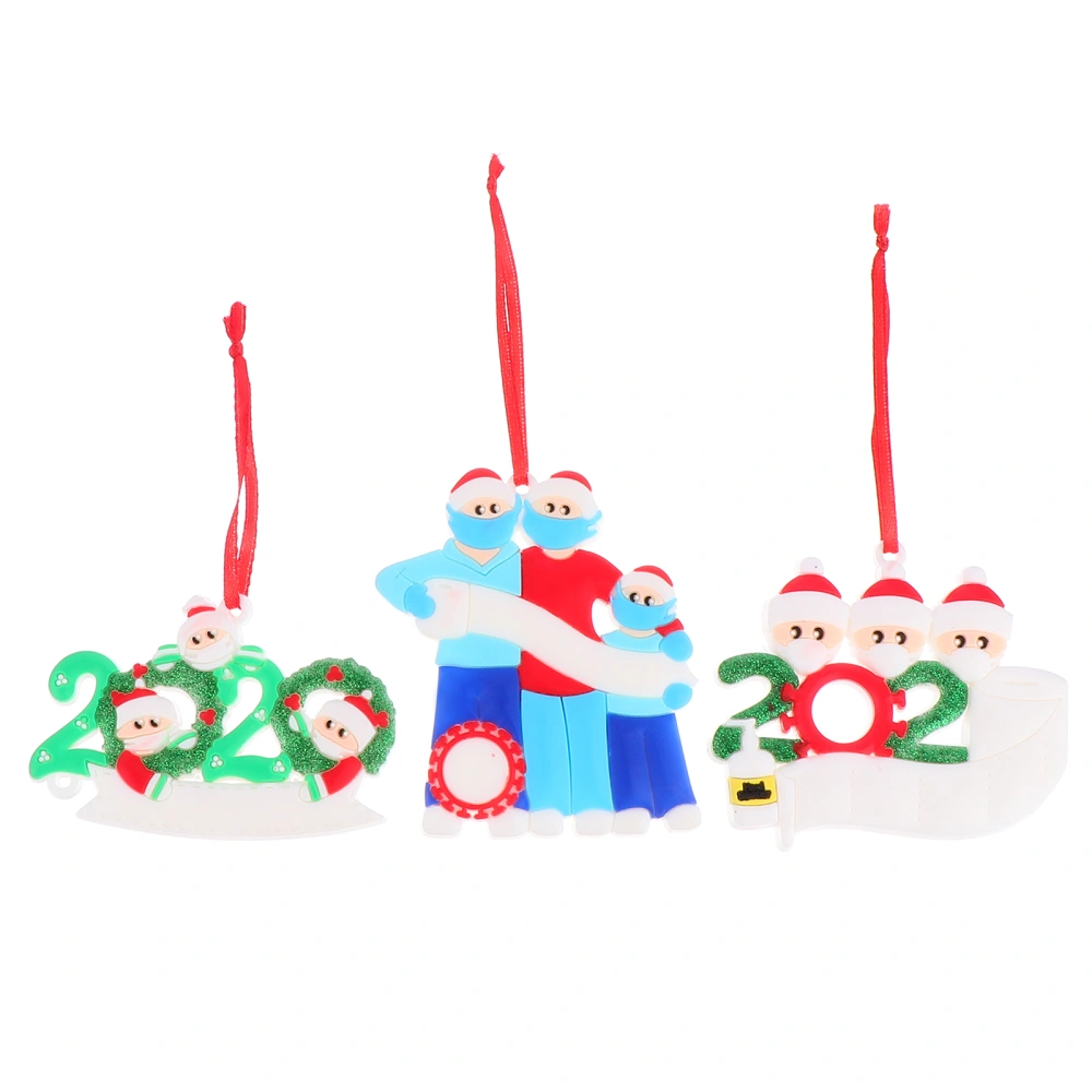 3pcs Survival with Mask Pendant Hanging 2020 Christmas Decoration Party Favors