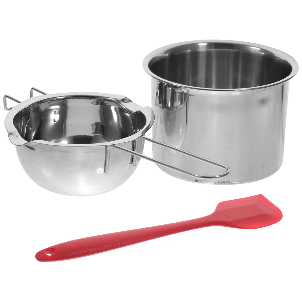 1 set of Double Boiler Pot Stainless Steel Melting Chocolate Pot with Scraper