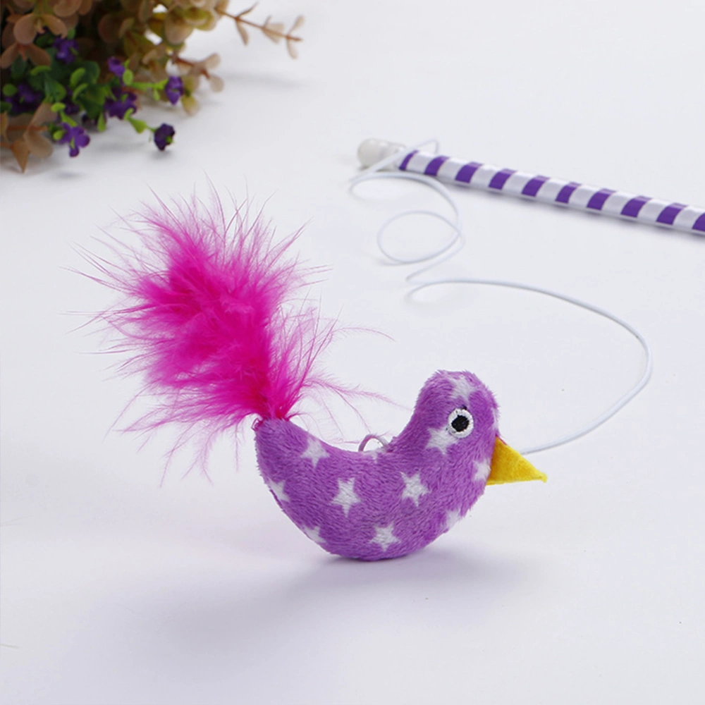 Replacement Colorful Bird with Feather for Interactive Cat and Kitten Toy Wands (Purple)