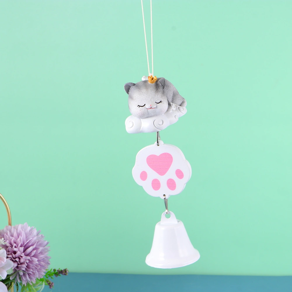 Resin Sleeping Cat Pendant Wind Chimes Hanging Wind Bell Outdoor Indoor Creative Japanese-style Ornaments Home Decoration Birthday Gift