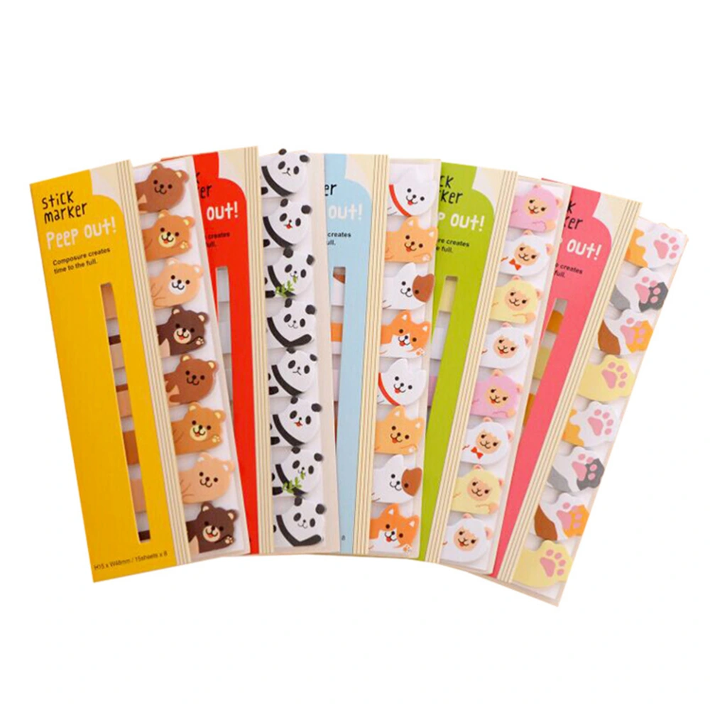 3 Pcs Mini Cartoon Creative Animals Self-Sticky Pads Self-Adhesive Paper Notes Post Memo Book Marks (Random Pattern)