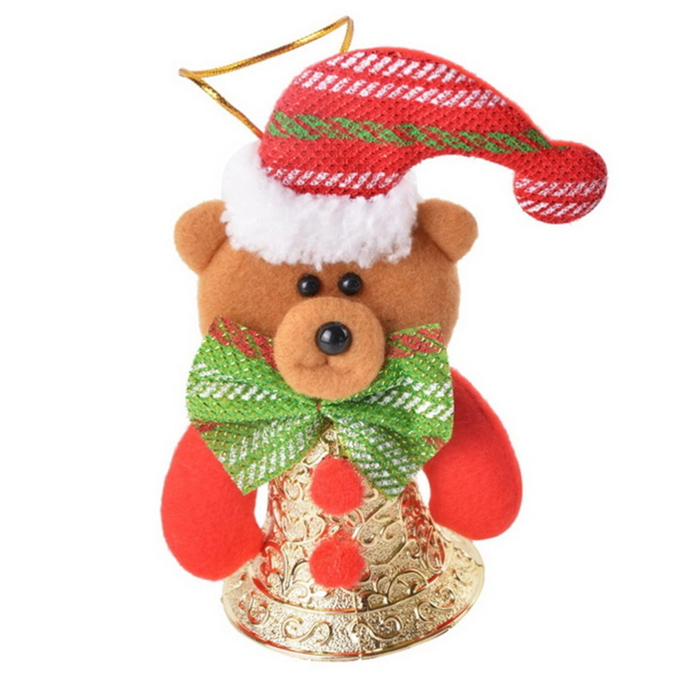 Christmas Santa Snowman Bear Elk Ornament Party Tree Hanging Bell Home Decoration (Bear)