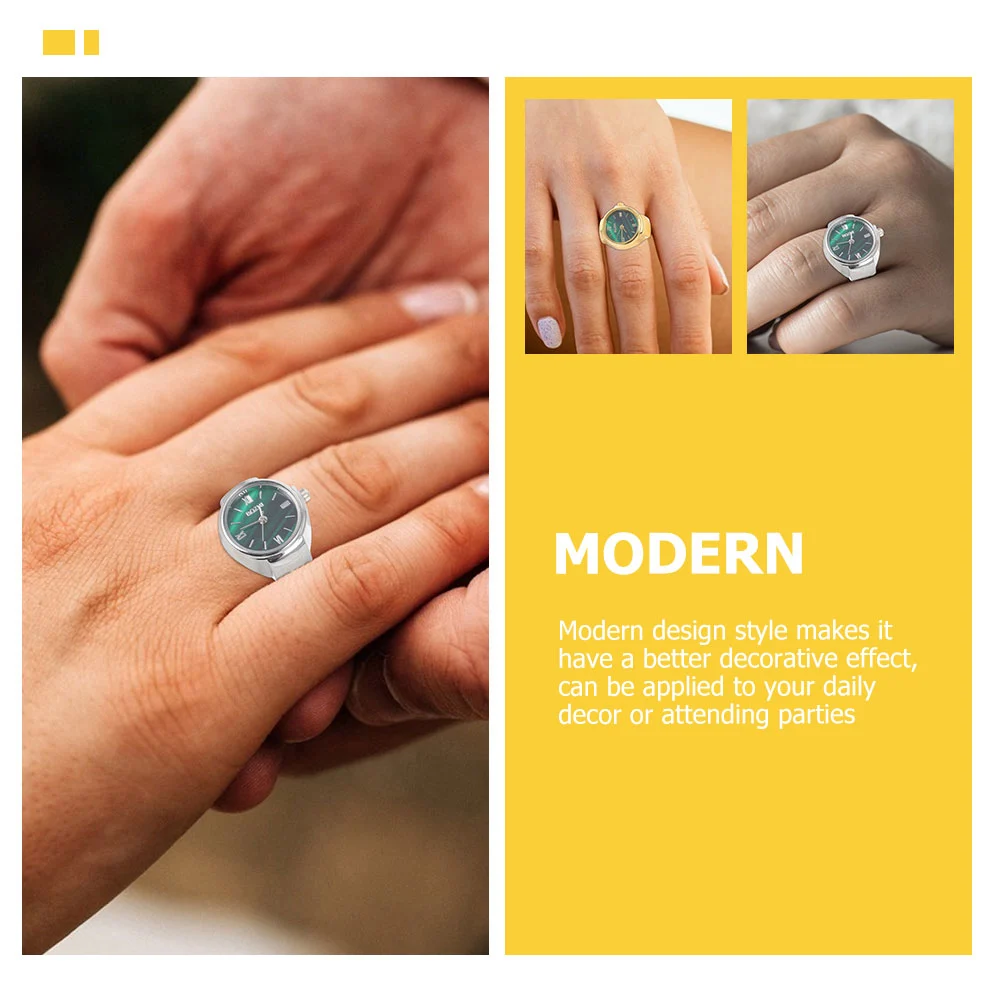 3 Pcs Finger Watches Mini Ring Watch Casual Finger Ring Watch Ring Design Watch
