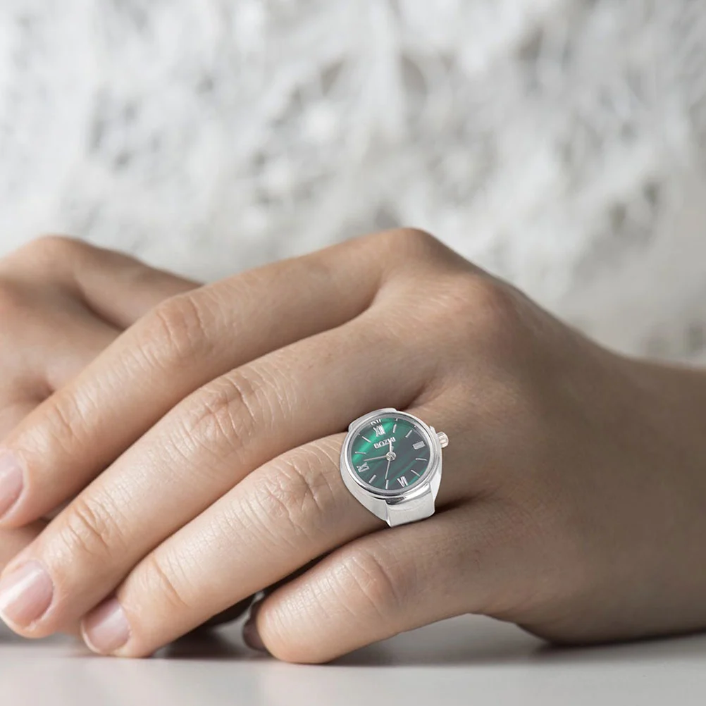 3 Pcs Finger Watches Mini Ring Watch Casual Finger Ring Watch Ring Design Watch
