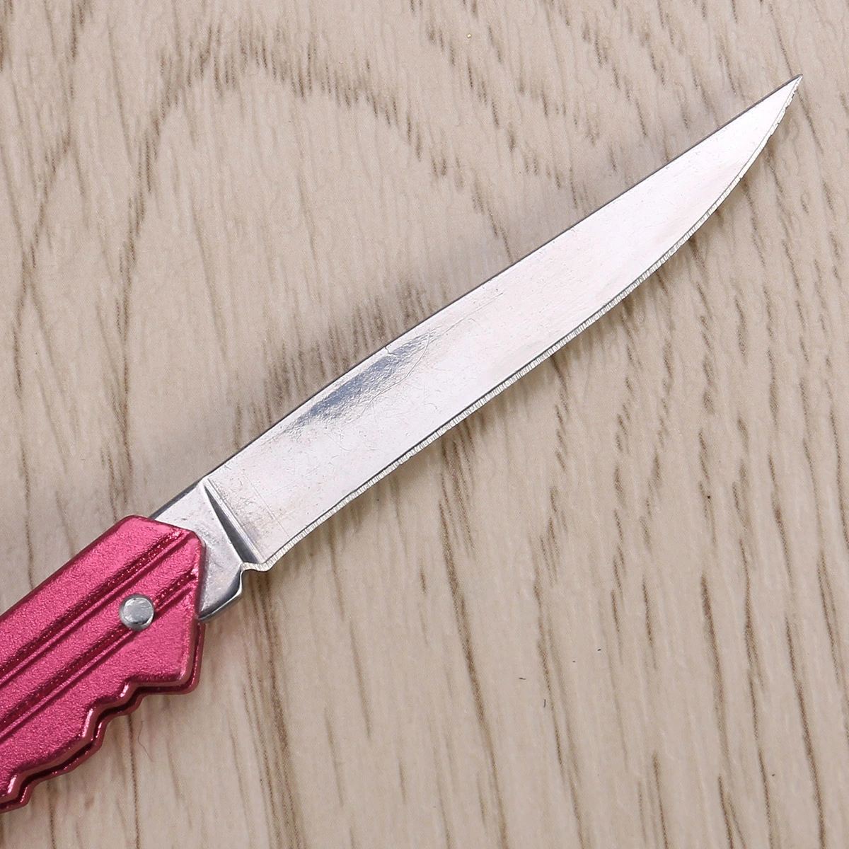 Multi Functional Folding Stainless Steel Key Shape Pocket Portable Camping Outdoor Survival (Rose Red)