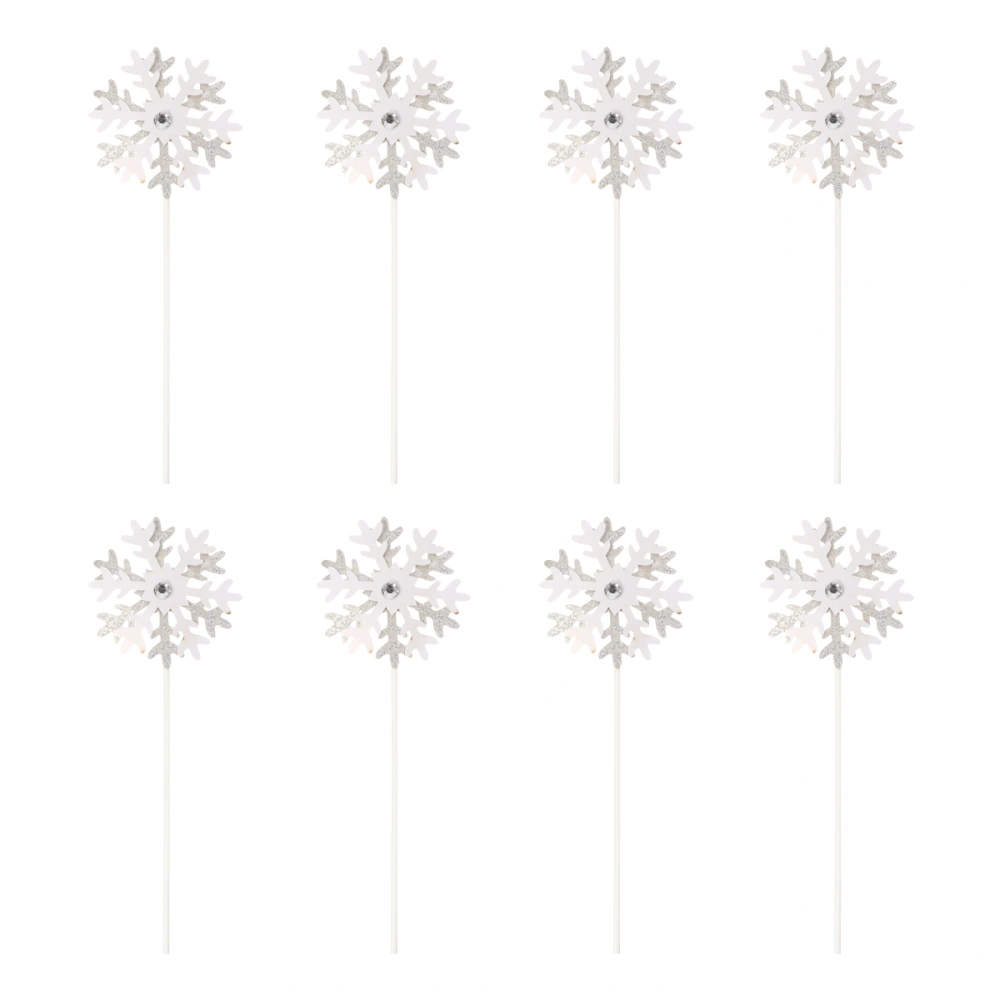 15pcs Christmas Rhinestone Snowflake Cake Topper Cake Decorations for Party