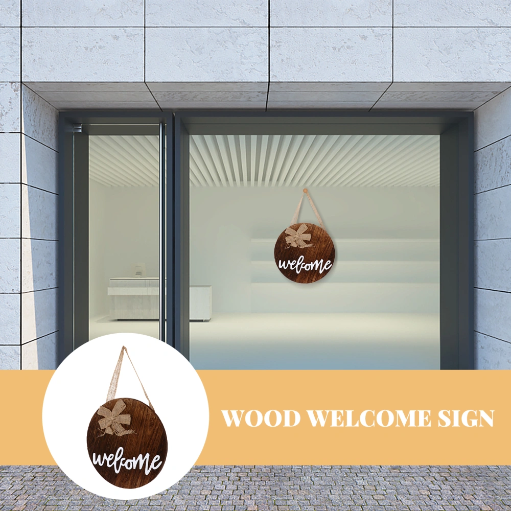 Welcome Door Sign Wooden Door Hanging Ornament Door Plaque for Home Garden Decor