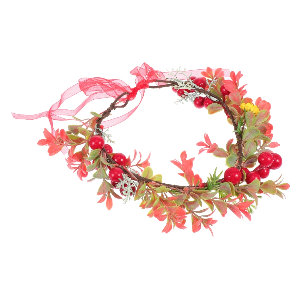 1pc Xmas Garland Headdress Exquisite Headband Xmas Hair Decor Photo Prop