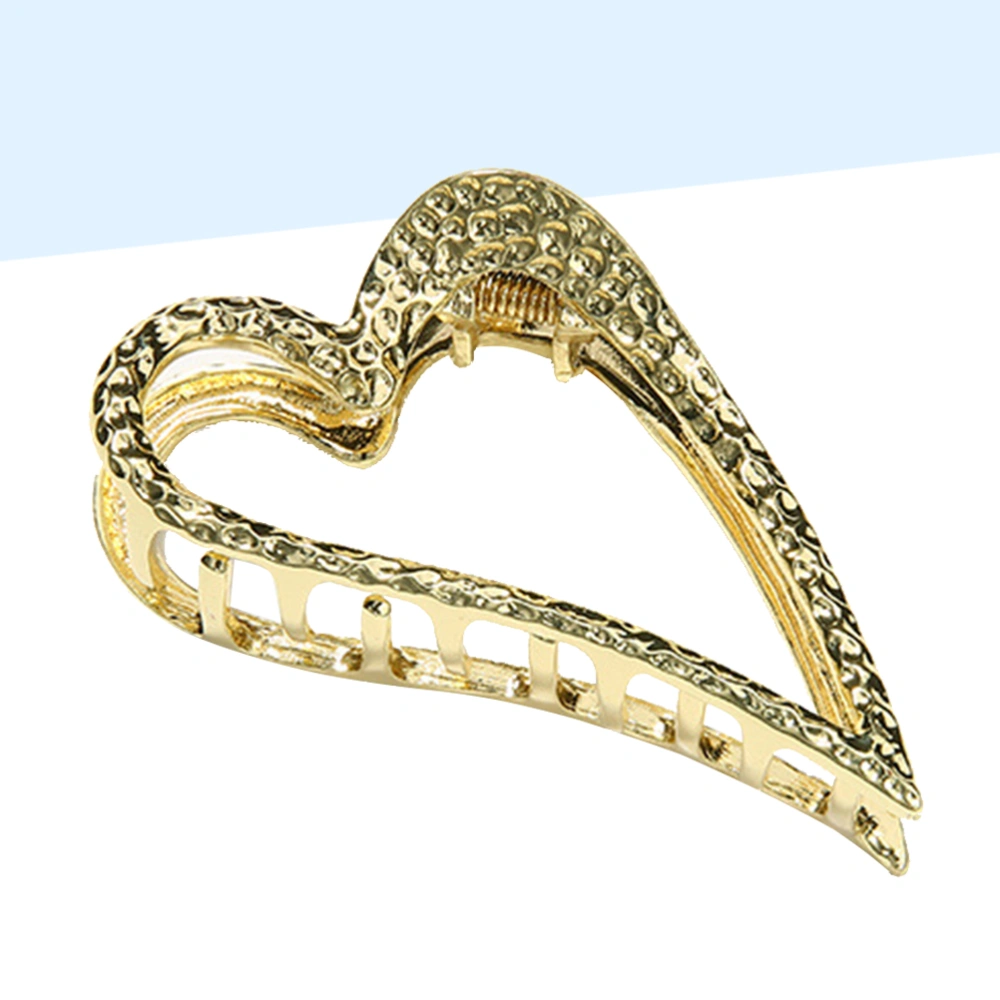 Metal Hollow Heart-Shaped Hair Claw Jaw Clips Clamps for Girl Women Lady (Gold)