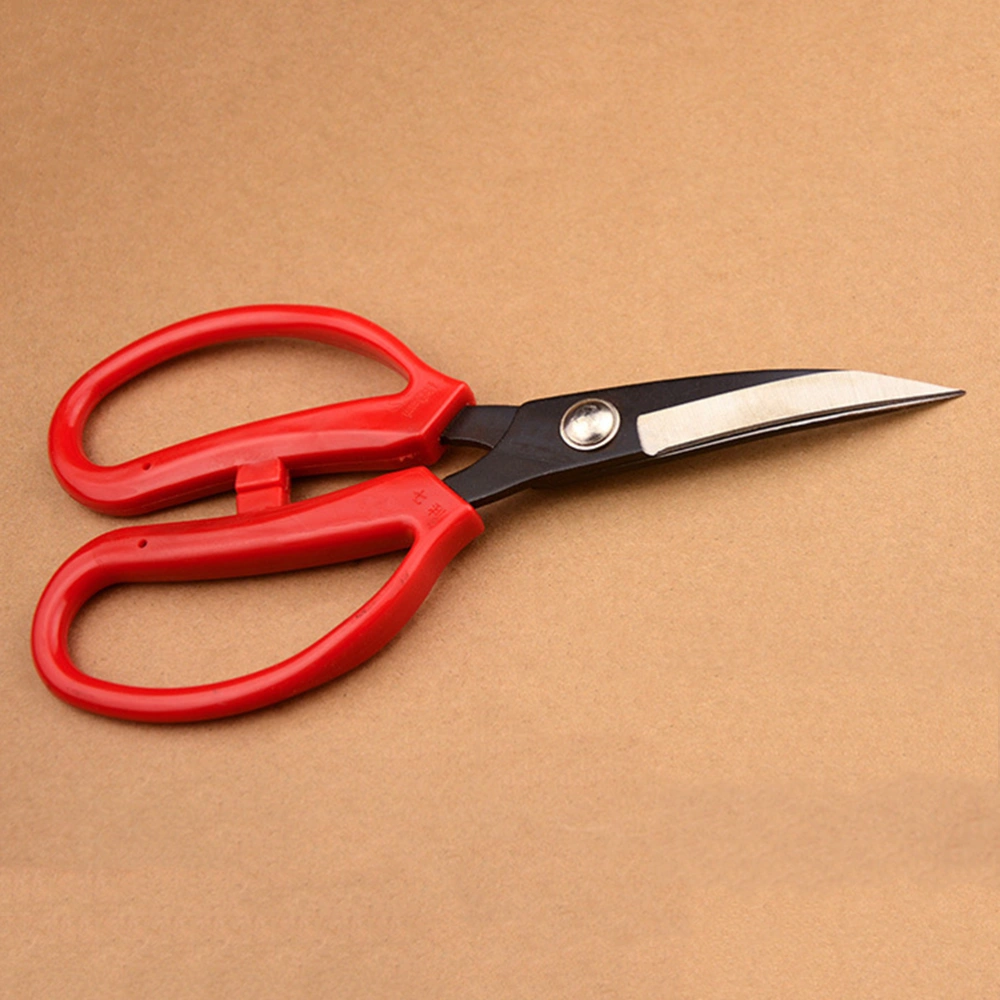 1pc Toe-spring Leather Scissors Fabric Leather Clothing Tailor's Scissors Household for Home (Red)