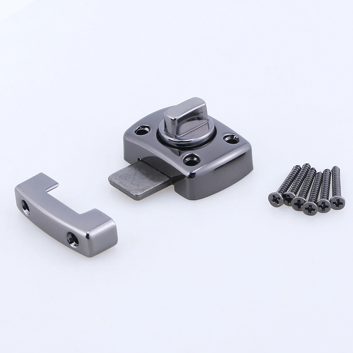 Universal Device Thicken Latch Protection Zinc Alloy Mini Cabinets Safety Pull Lock Professional Rotate Bolt Buckle With Screws S Size Black