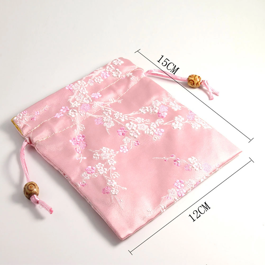 5pcs Jewelry Storage Pouches Brocade Jewelry Bags (Pink, Purple, Red, Golden, Dark Blue)