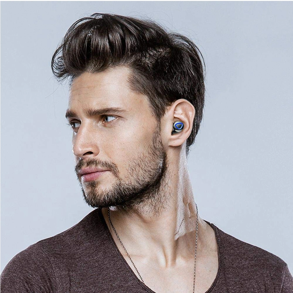 1 Set of Wireless Earphone IPX7 Waterproof 2000mAH Noise-canceling Headphone Earbuds for Women Men (Key - Digital Display)