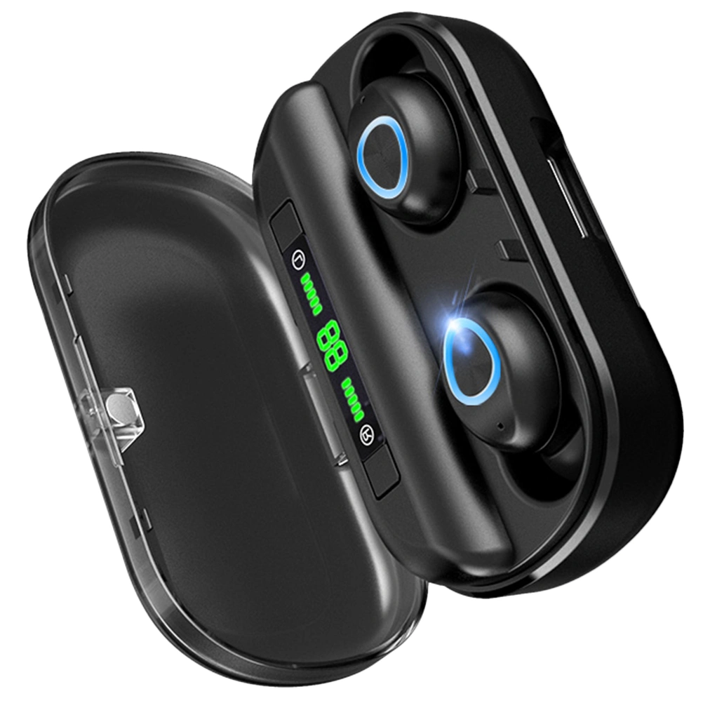 1 Set of Wireless Earphone IPX7 Waterproof 2000mAH Noise-canceling Headphone Earbuds for Women Men (Key - Digital Display)