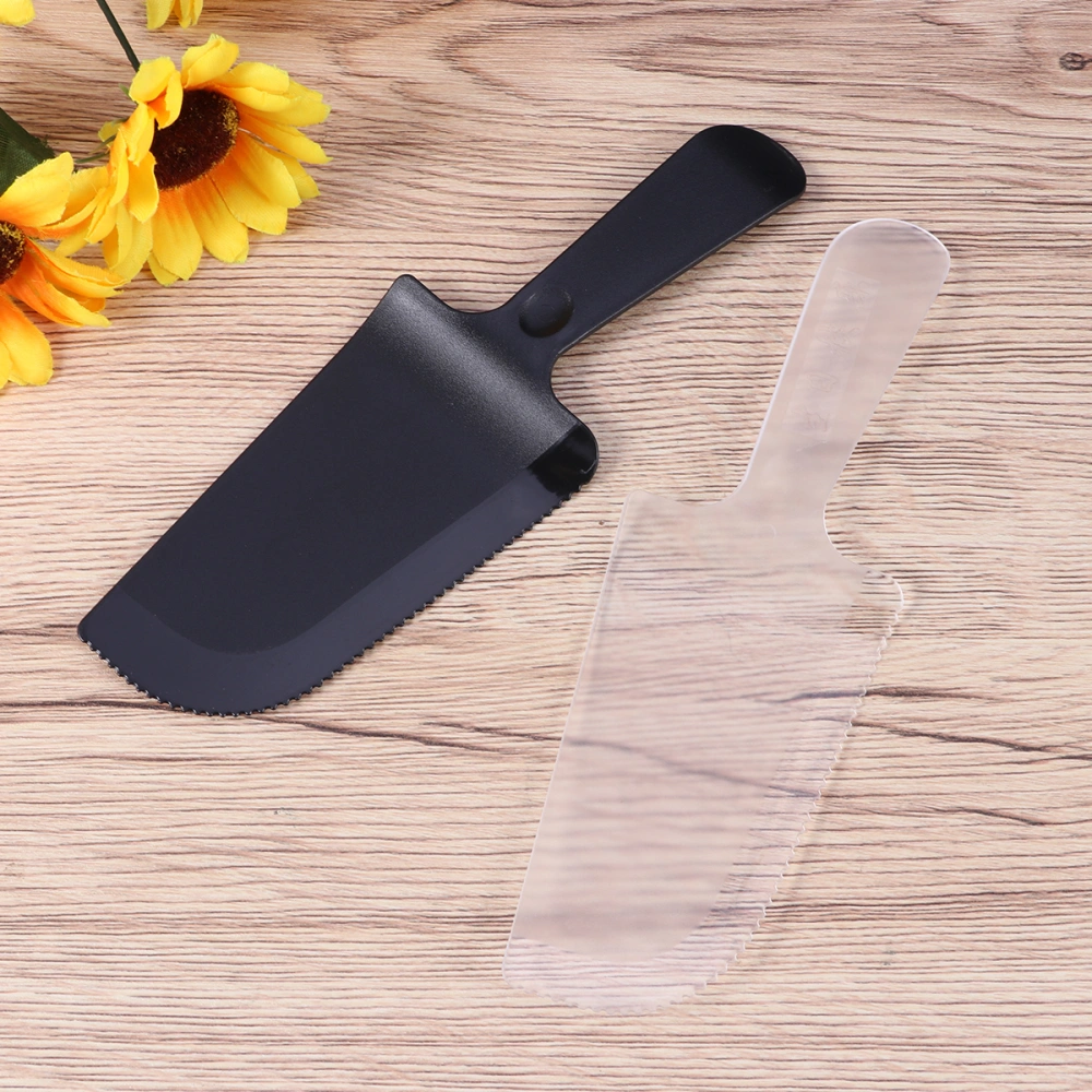 5PC Cake Cutter Matte Serrated Disposable Cake Thicken Cutter Plastic Tableware for Birthday Party