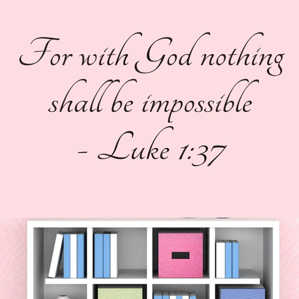 Luke 1:37 for with God Nothing Shall Be Impossible Bible Verse Wall Art