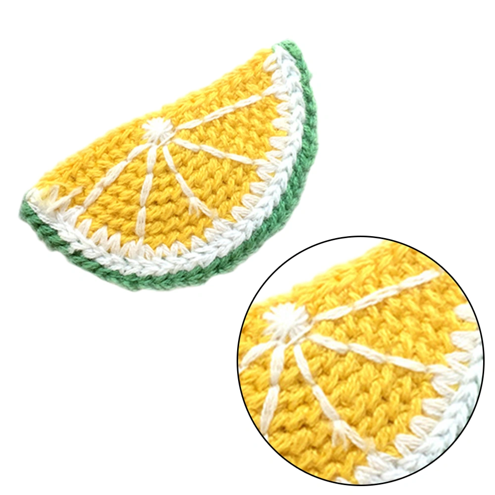 Lemon Shaped Hair Hair Clips Knitted Barrette Adorable Bobby Girls Headdress Yellow